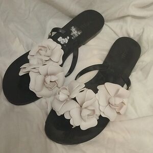 Melissa Black Jelly Floral Sandals. Sz 9
